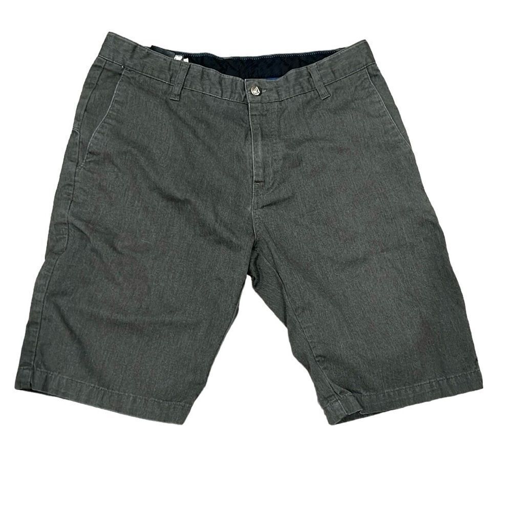 Volcom Gray Flat Front Shorts 10” Size 32 - image 1